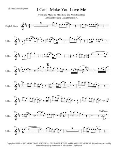I Can't Make You Love Me (arr. Jose Daniel Morales A.)