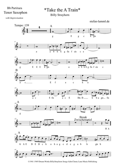 Take The "a" Train (arr. stefan-lamml.de)