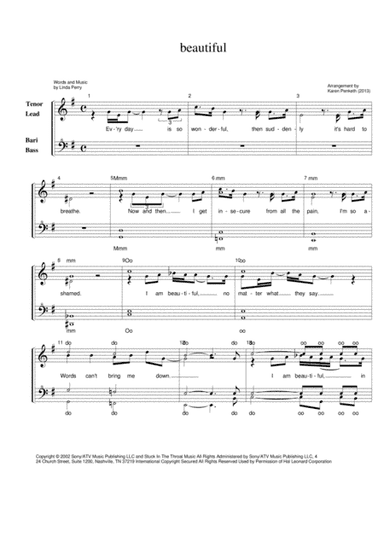 Beautiful (arr. Karen Penketh)