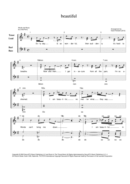 Beautiful (arr. Karen Penketh)