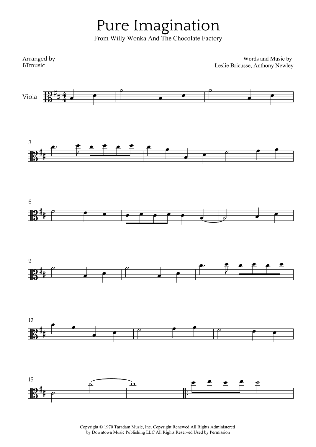 Pure Imagination (arr. BTmusic)