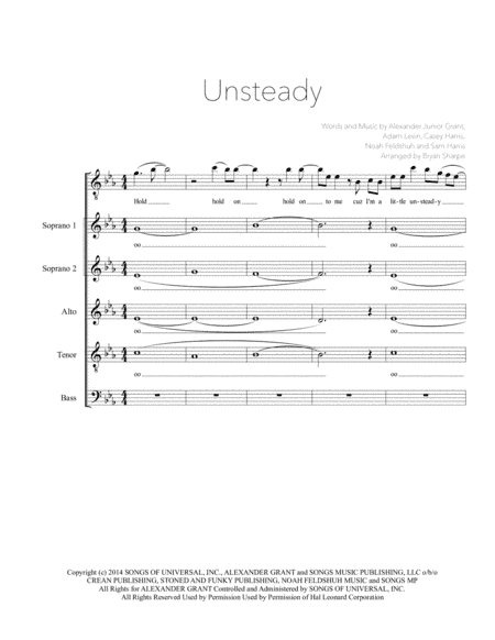 Unsteady (arr. Bryan Sharpe)