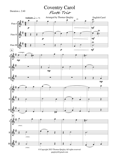 Coventry Carol (arr. Thomas Quigley)
