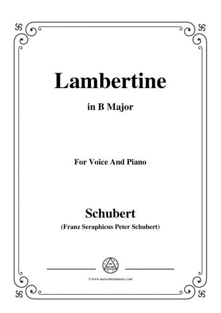 Schubert-Lambertine,in B Major,for Voice&Piano (arr. MSM)