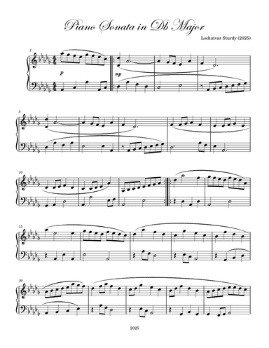 Piano Sonata in Db Major