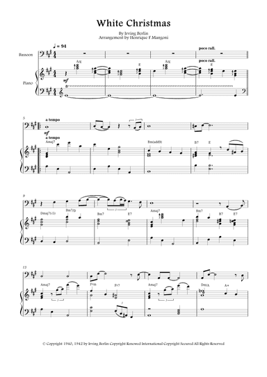 White Christmas (arr. Henrique F Mangoni)