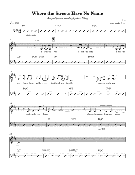 Where The Streets Have No Name (arr. Jamie Dyer)