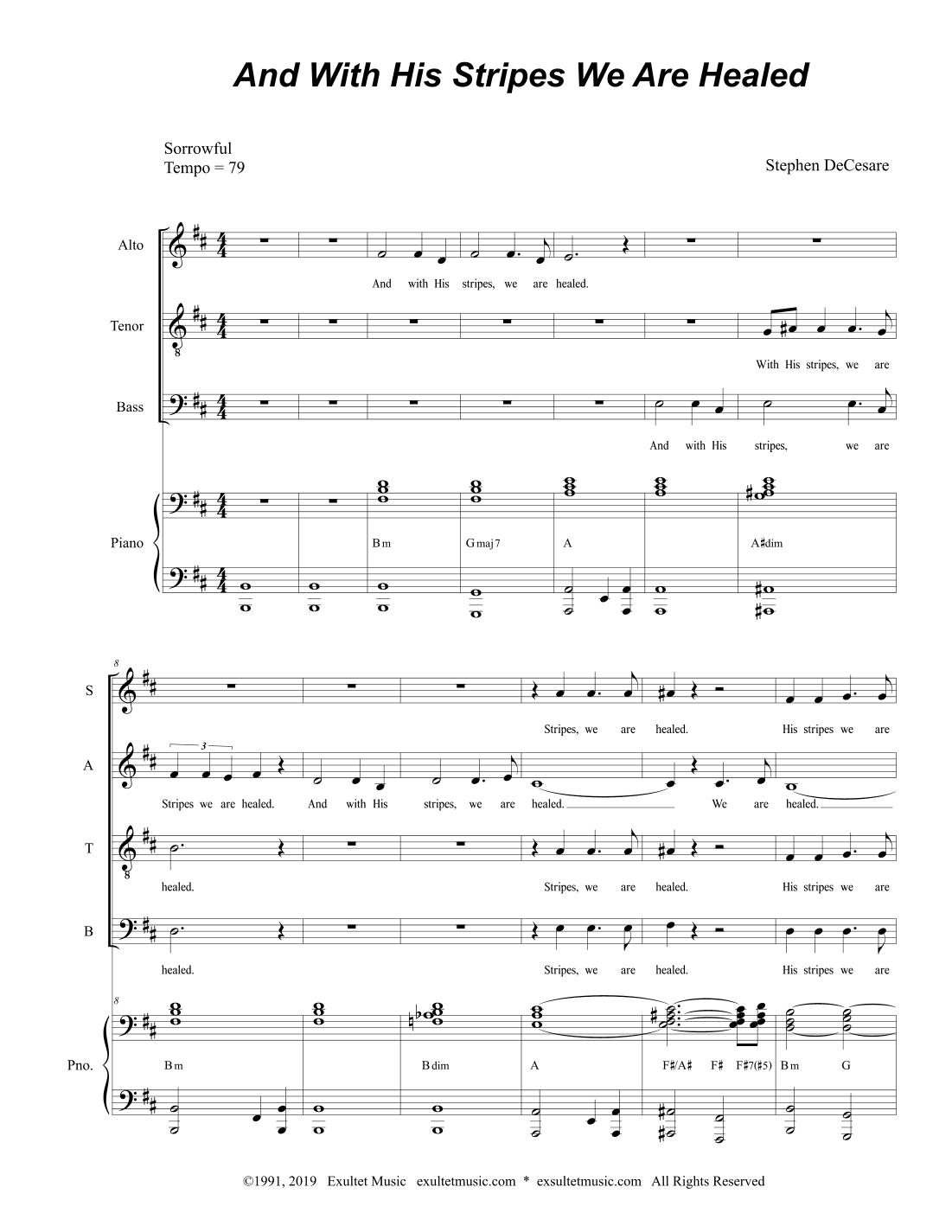 And With His Stripes We Are Healed (SATB)