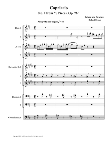 Capriccio No. 2, Op. 76 (Woodwind Choir) (arr. Richard Byrnes)