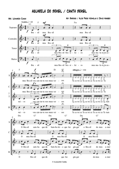 Aquarela Brasileira (aquarela Do Brasil) (brasil) (arr. Leonardo Cunha)