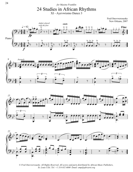 Twenty-Four Studies in African Rhythms, No. 11