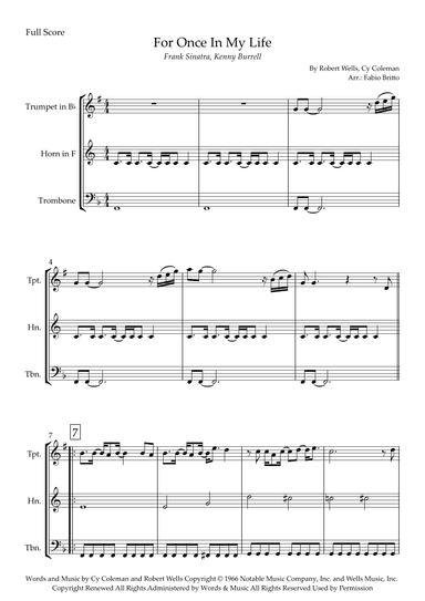 For Once In My Life (arr. Fabio Britto)