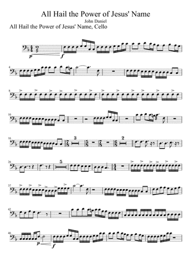 All Hail the Power of Jesus' Name, Cello (arr. John W. Daniel)