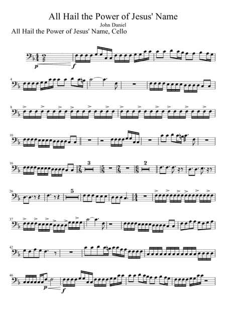 All Hail the Power of Jesus' Name, Cello (arr. John W. Daniel)
