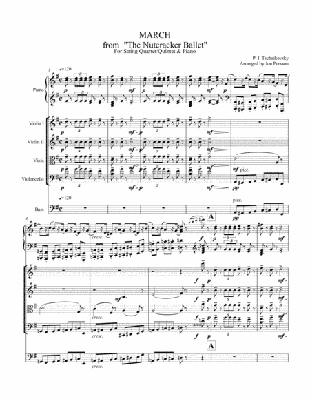 Nutcracker Ballet - March for Strings and Piano - Complete Score and Parts (arr. Jon Persson)