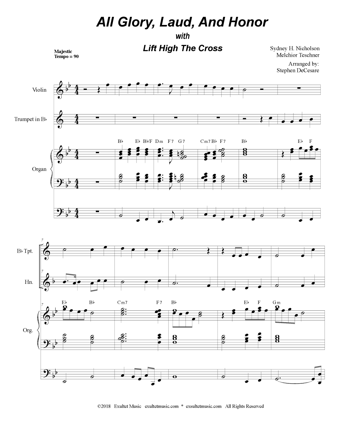 All Glory, Laud, And Honor (with "Lift High The Cross" - Duet for Bb-Trumpet & French Horn) (arr. Stephen DeCesare)