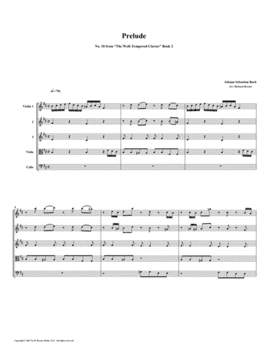 Prelude 18 from Well-Tempered Clavier, Book 2 (String Quintet) (arr. Richard Byrnes)