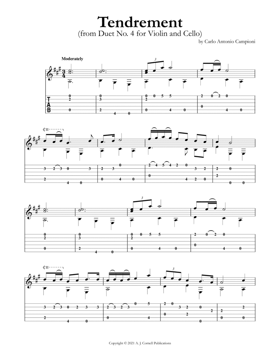 Tendrement (from Duet No. 4 for Violin and Cello) (arr. Mark Phillips)