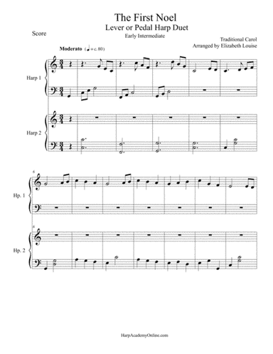 The First Noel (Lever Harp Duet) (arr. Elizabeth Louise)