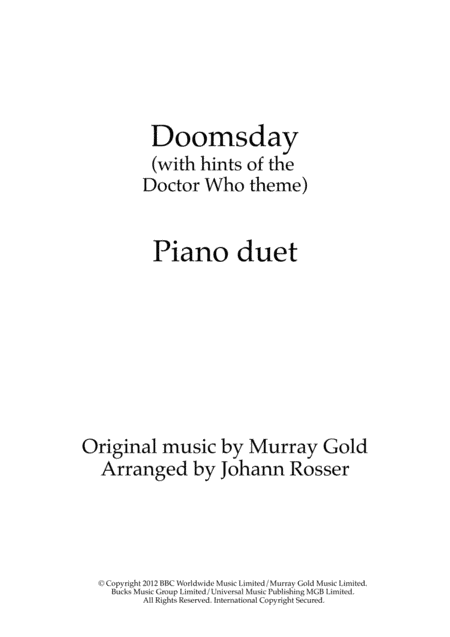 Doomsday (arr. Johann Rosser)