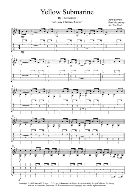 Yellow Submarine (arr. Tim Curd)