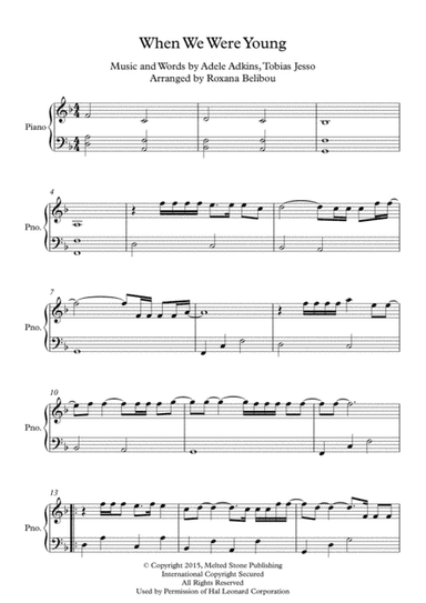 When We Were Young (arr. Roxana Belibou)