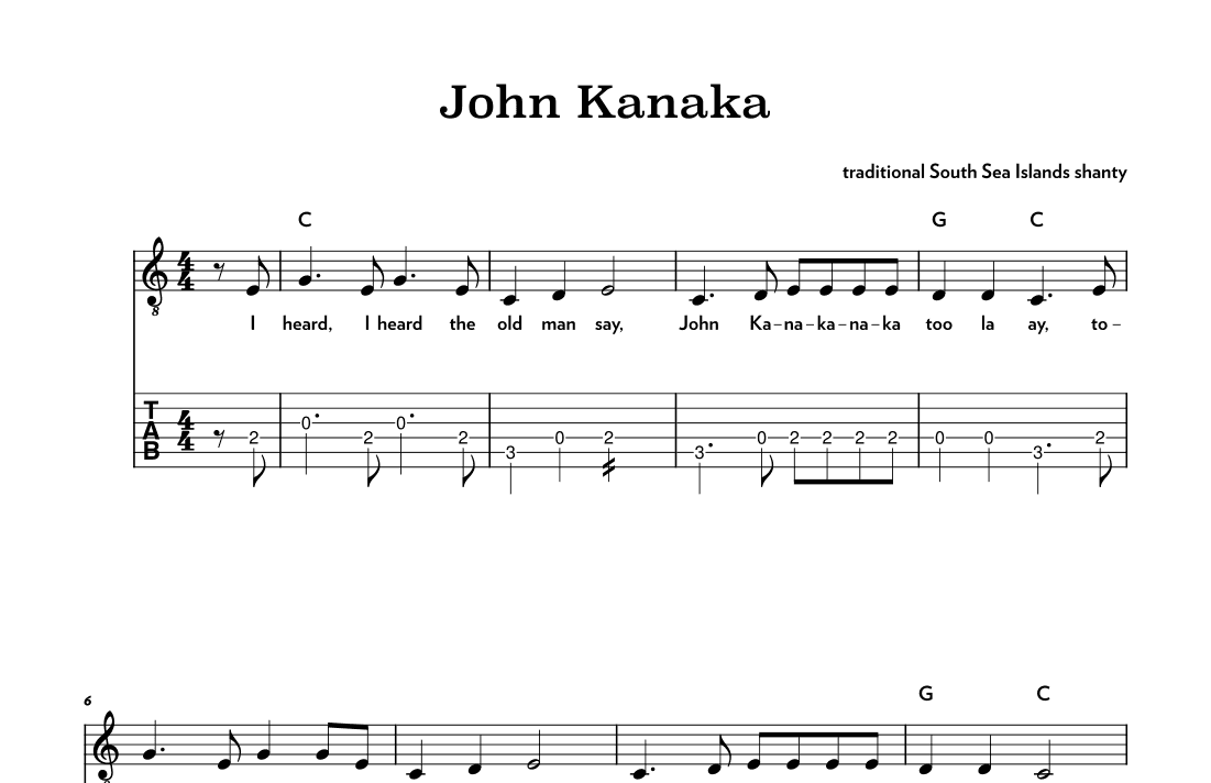 John Kanaka (arr. Riverside Guitar School)