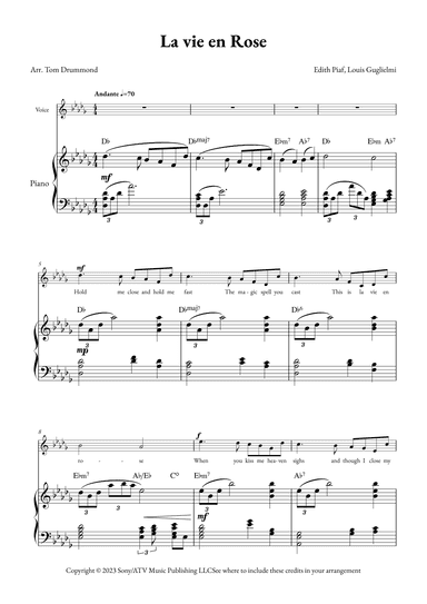 La Vie En Rose (arr. Tom Drummond)