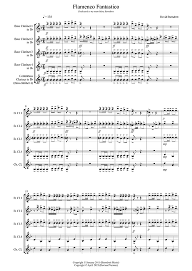 Flamenco Fantastico! for Bass Clarinet Quartet
