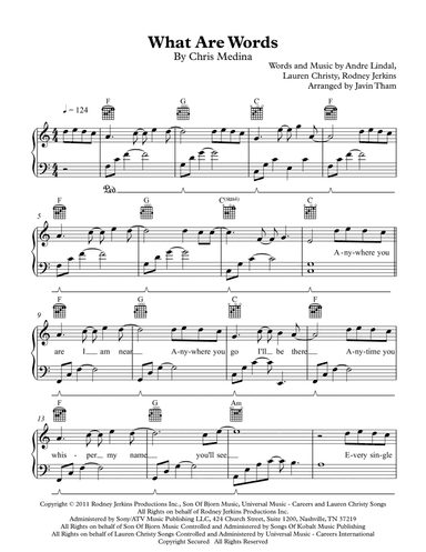 What Are Words (arr. Javin Tham)