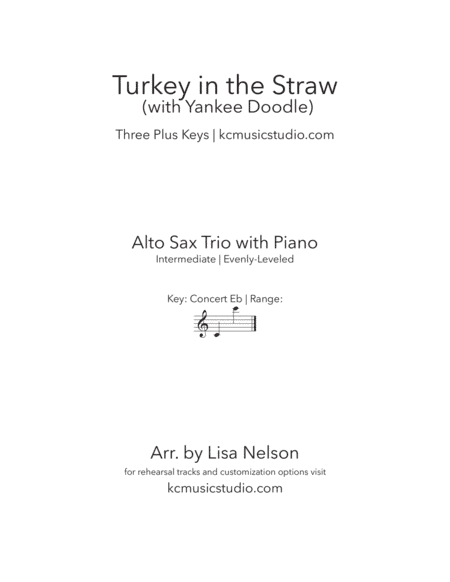 Turkey in the Straw - Alto Sax Trio with Piano Accompaniment (arr. Lisa Nelson)