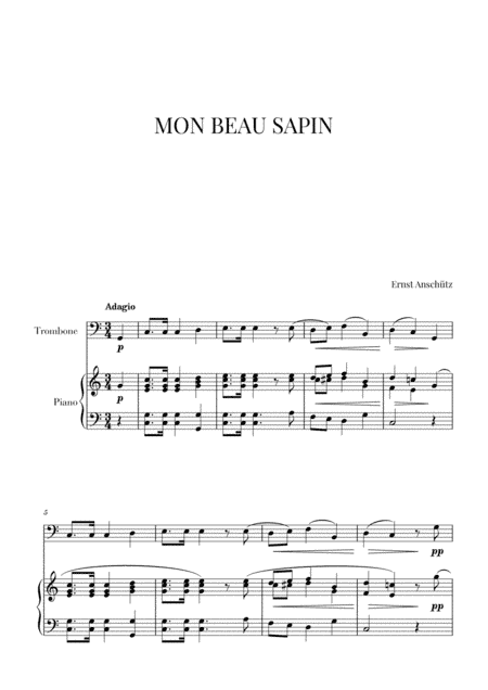 Mon Beau Sapin for Trombone and Piano (arr. Cadenza Editions)
