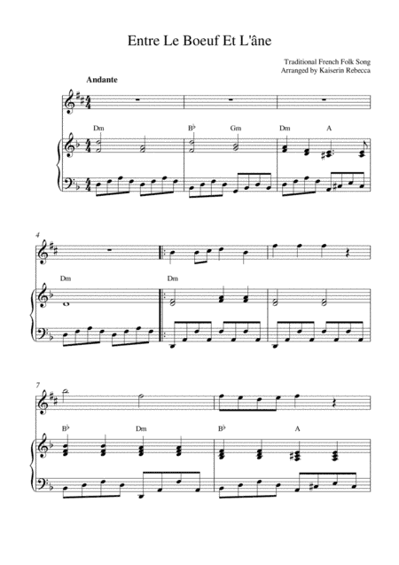 Entre Le Boeuf Et L'âne (arr. Kaiserin Rebecca)