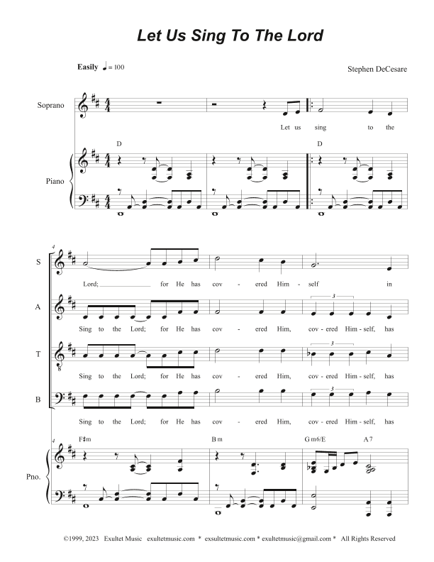 Let Us Sing To The Lord (SATB)