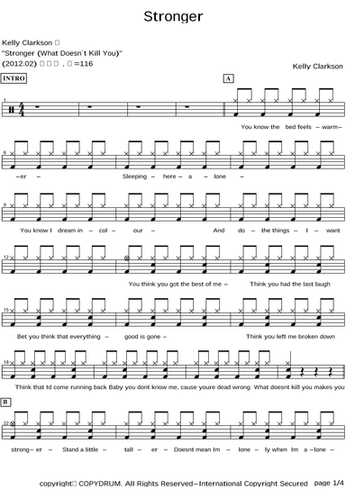 Stronger (what Doesn't Kill You) (arr. COPYDRUM)