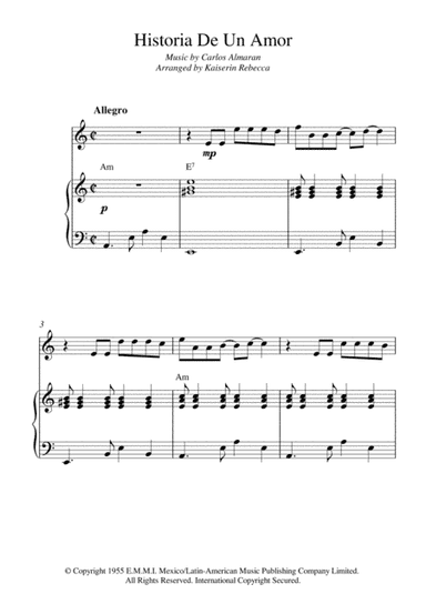 Historia De Un Amor (arr. Kaiserin Rebecca)