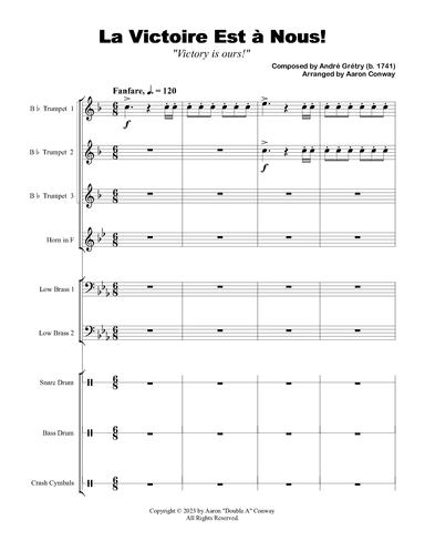 La Victoire Est à Nous! - Score Only (arr. Aaron Conway)