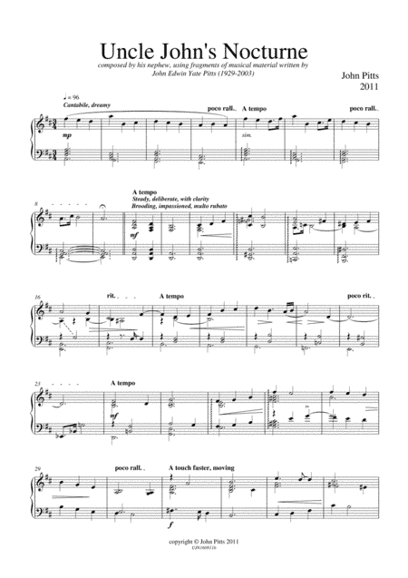 Uncle John's Nocturne (from Uncle John's Notebook)
