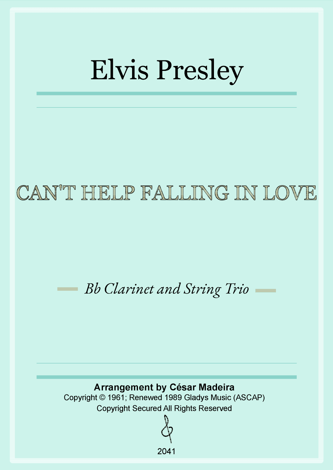 Can't Help Falling In Love (arr. César Madeira)