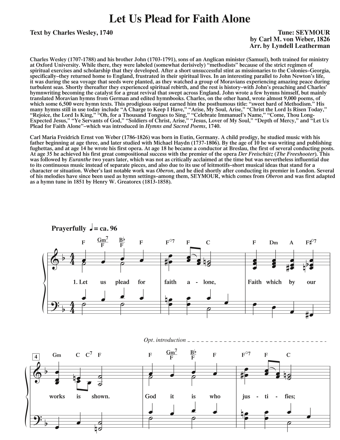 Let Us Plead for Faith Alone (arr. Lyndell Leatherman)