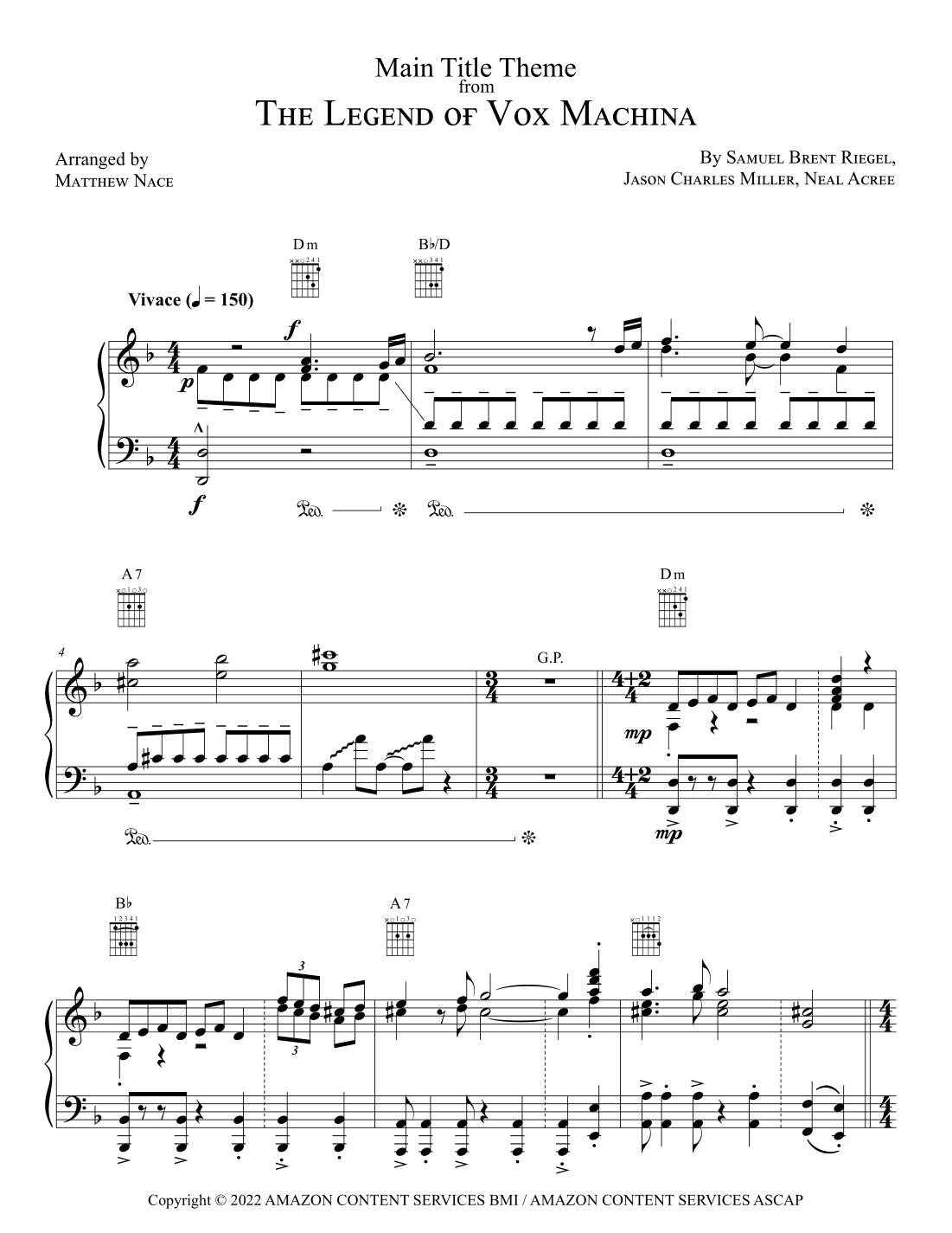 The Legend Of Vox Machina - Main Title Theme (arr. Matthew Nace)