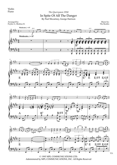 In Spite Of All The Danger (arr. Peyber Augusto Medina Hidalgo)