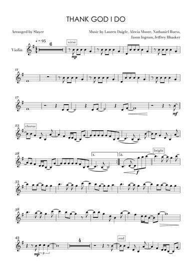 Thank God I Do (arr. Slayer)