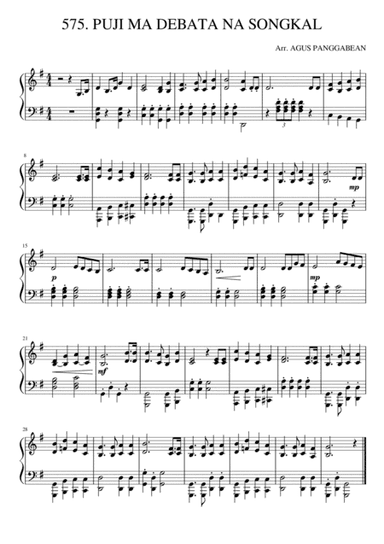 575. PUJI MA DEBATA NA SONGKAL. (arr. Agus Panggabean)