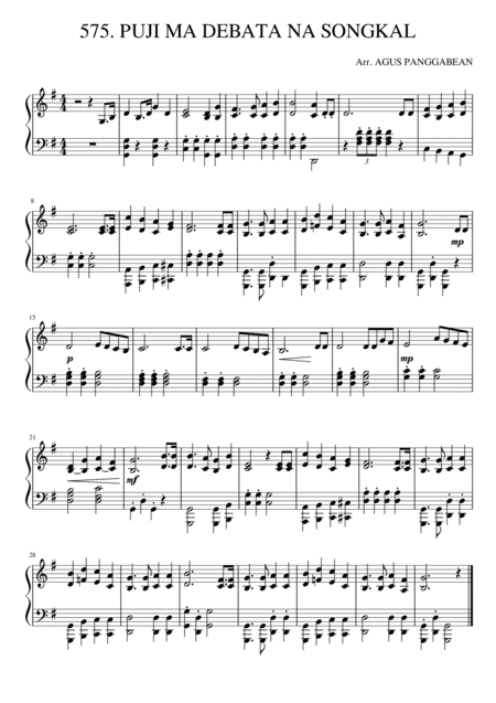 575. PUJI MA DEBATA NA SONGKAL. (arr. Agus Panggabean)