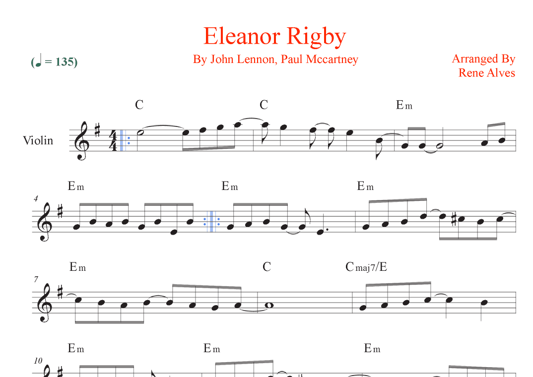 Eleanor Rigby (arr. Rene Alves)