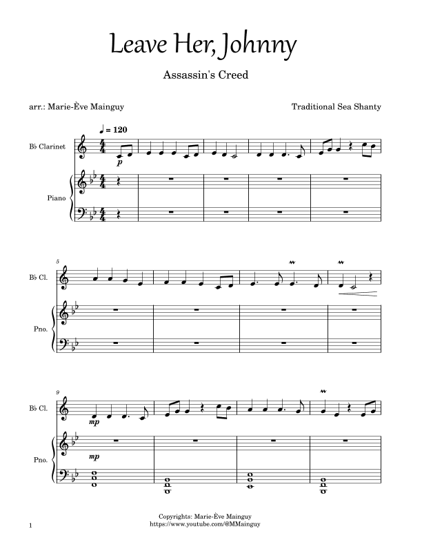 Leave Her Johnny (arr. Marie-Ève Mainguy)