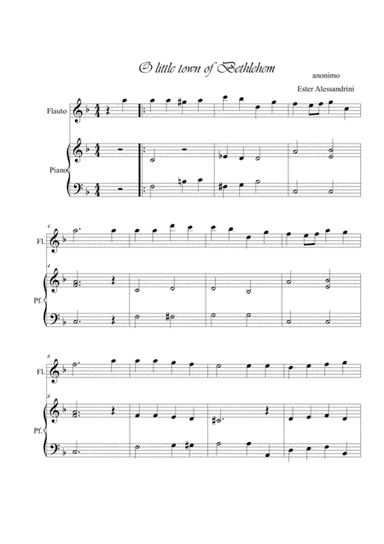 O little town in Bethelem. Flute and piano (arr. Ester Alessandrini)