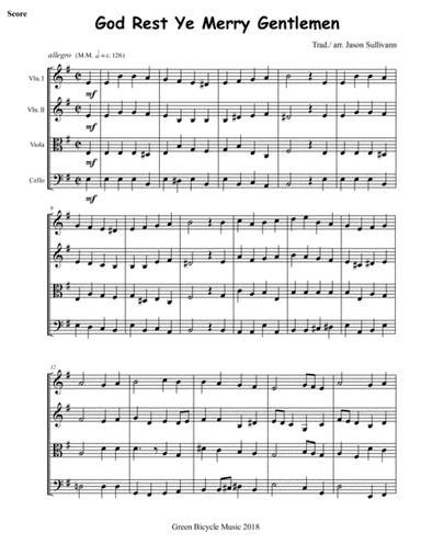God Rest Ye Merry Gentlemen - String Quartet (arr. Jason Sullivann)