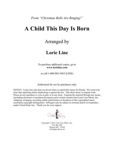 A Child This Day Is Born (arr. Lorie Line)